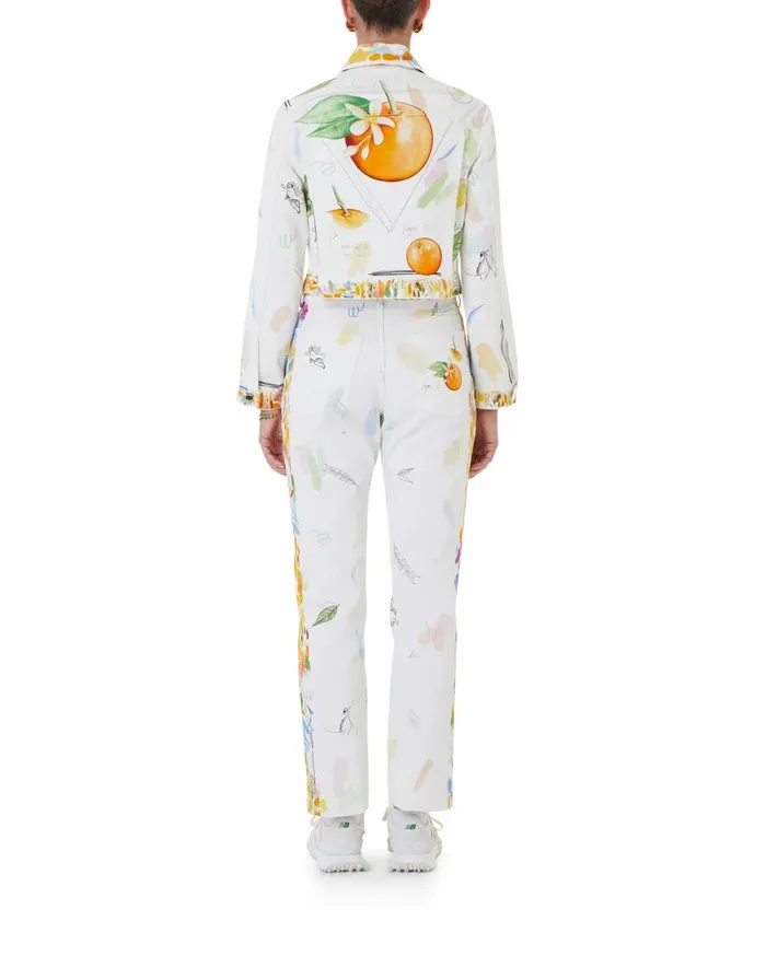 Denim Women Casablanca Paris Work In Progress Classic Printed Denim Jacket