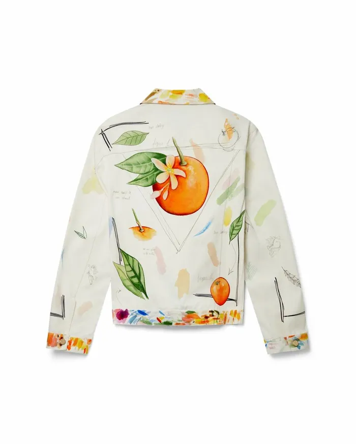 Denim Women Casablanca Paris Work In Progress Classic Printed Denim Jacket