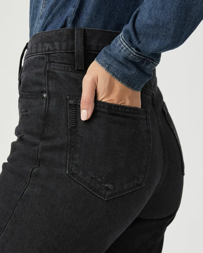 Denim Women PAIGE Sawyer Straight Jean 8211 Dark Dawn Distressed