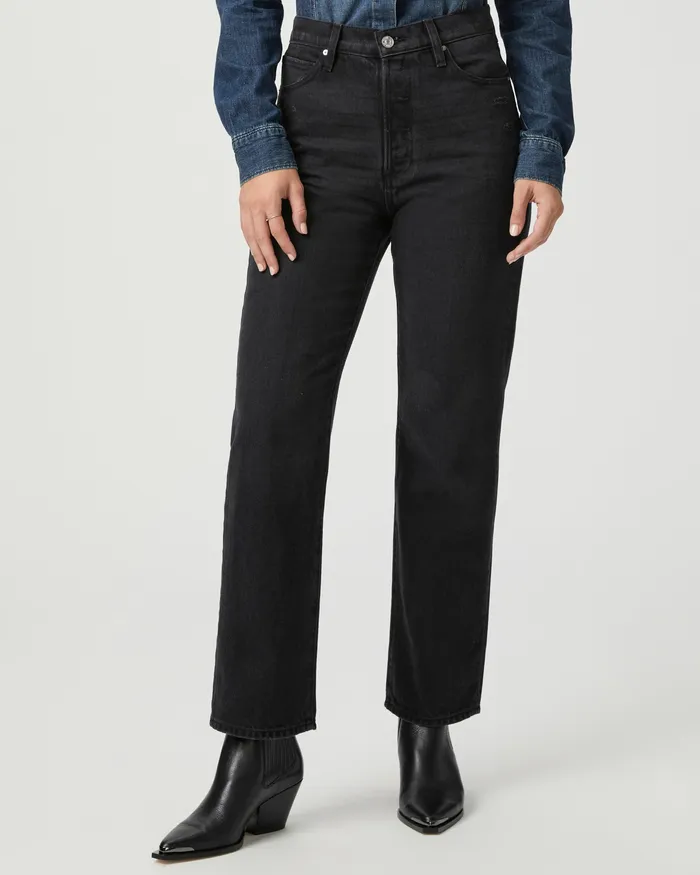 Denim Women PAIGE Sawyer Straight Jean 8211 Dark Dawn Distressed