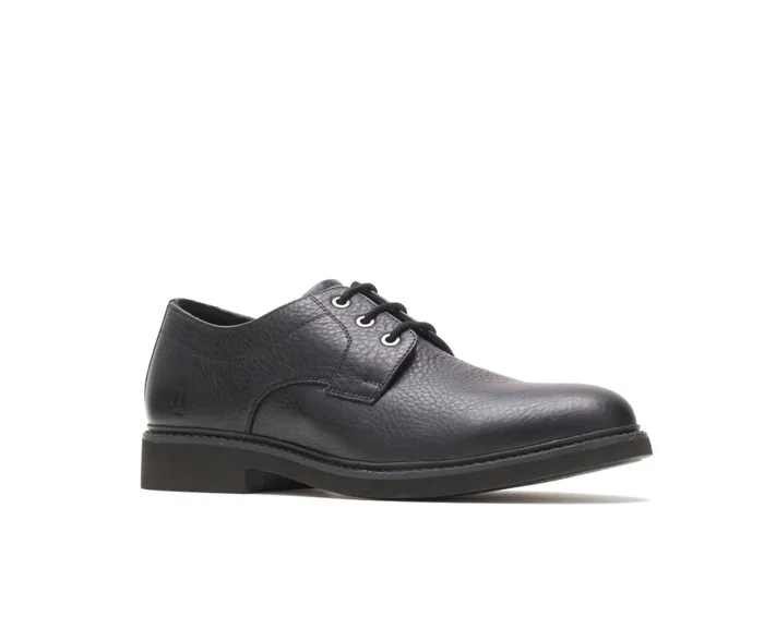 Detroit Plain Toe Oxford Black Leather Men Oxfords Hush Puppies