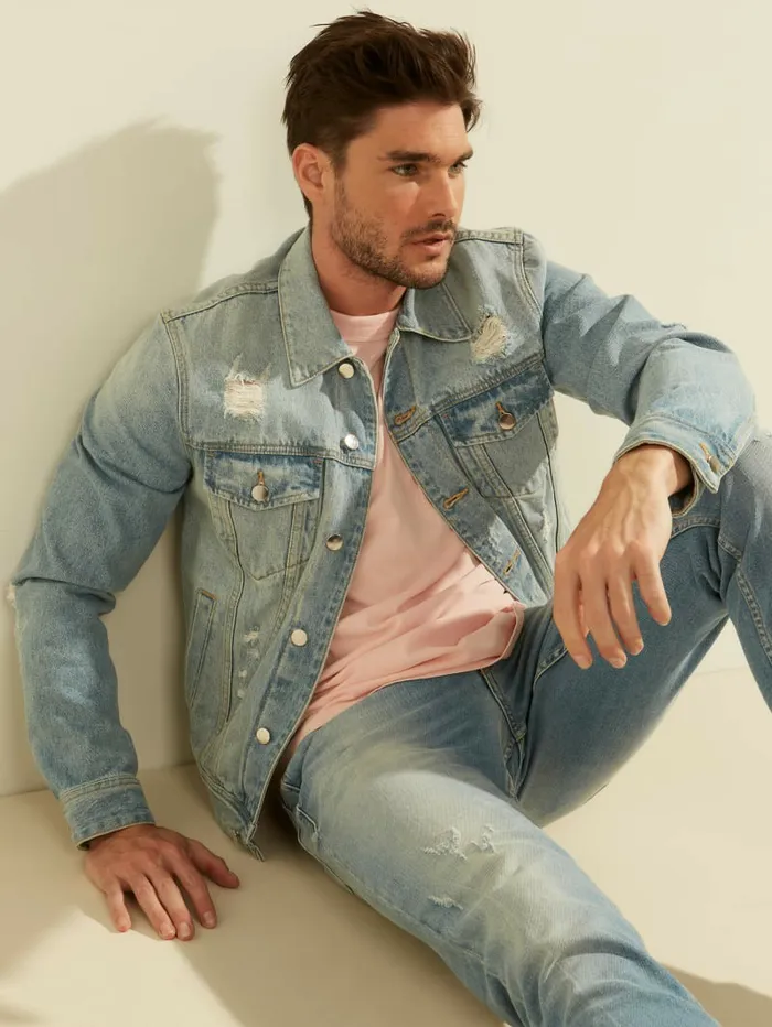 Dillon LightWash Denim Jacket Light Wash Men Jeans and Denim GUESS