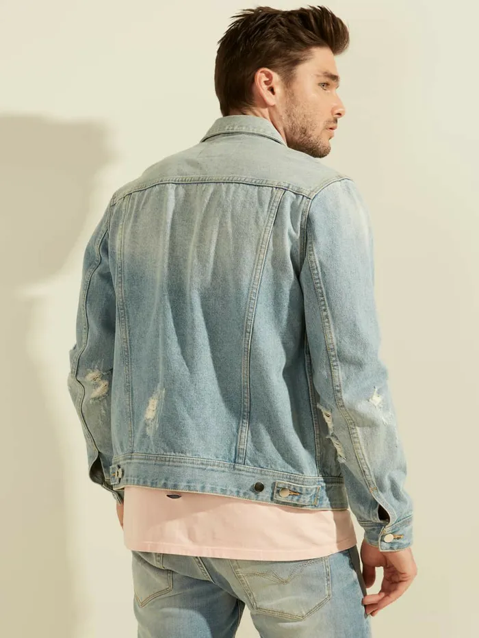 Dillon LightWash Denim Jacket Light Wash Men Jeans and Denim GUESS Dillon LightWash Denim Jacket Light Wash Men Jeans and Denim GUESS