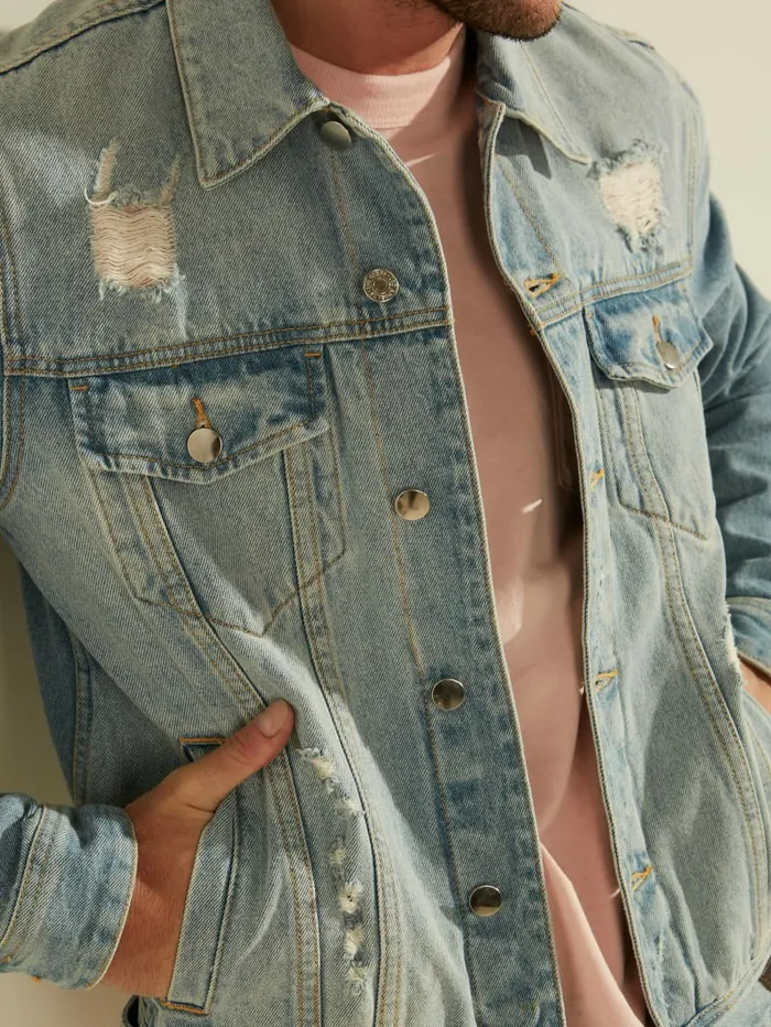 Dillon LightWash Denim Jacket Light Wash Men Jeans and Denim GUESS Dillon LightWash Denim Jacket Light Wash Men Jeans and Denim GUESS