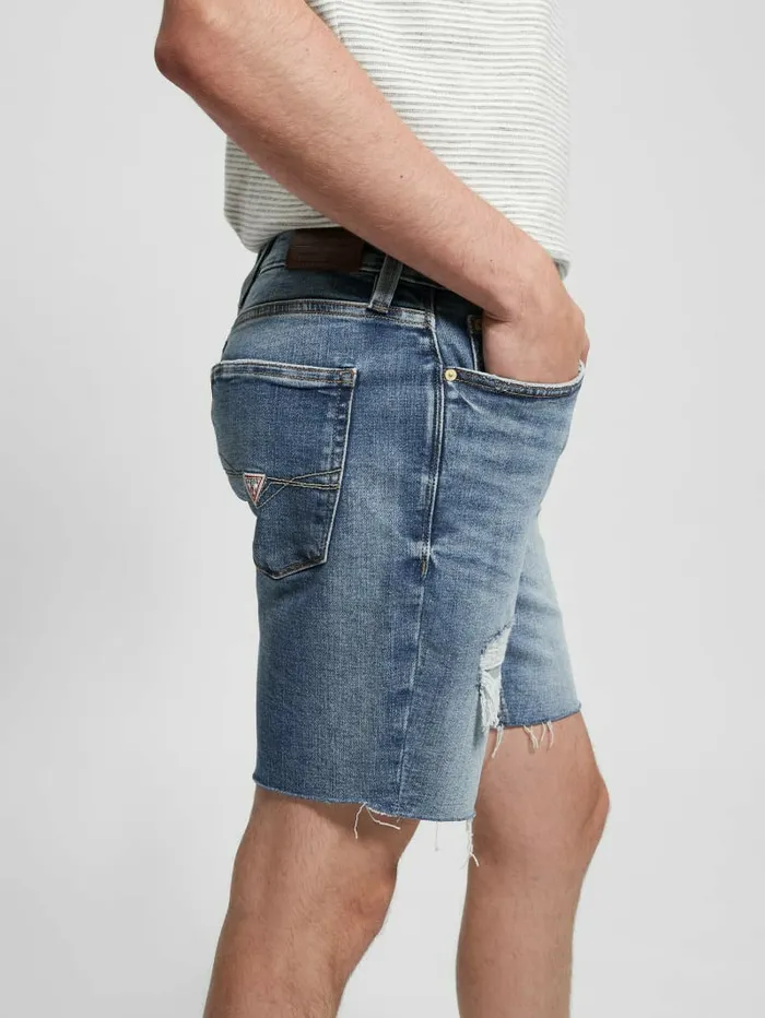 Distressed Denim Shorts Westlake Men Pants and Shorts GUESS