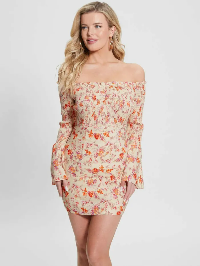 Dresses and Jumpsuits GUESS Women Eco OfftheShoulder Hailey Dress Catalina Mini Blooms Dresses and Jumpsuits GUESS Women Eco OfftheShoulder Hailey Dress Catalina Mini Blooms