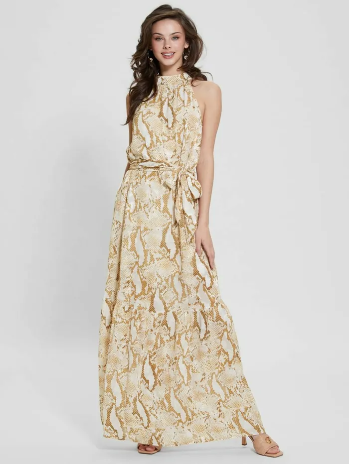 Dresses and Jumpsuits Katia Halter Maxi Dress Rambling Snake 8211 GUESS Women Dresses and Jumpsuits Katia Halter Maxi Dress Rambling Snake 8211 GUESS Women