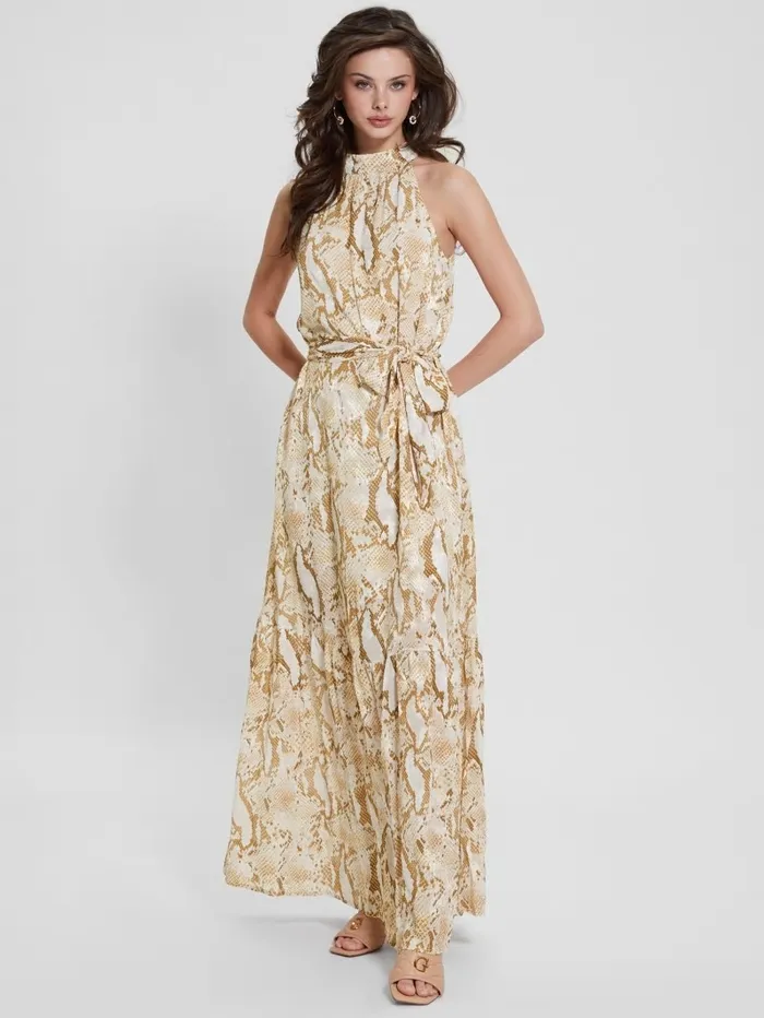 Dresses and Jumpsuits Katia Halter Maxi Dress Rambling Snake 8211 GUESS Women Dresses and Jumpsuits Katia Halter Maxi Dress Rambling Snake 8211 GUESS Women