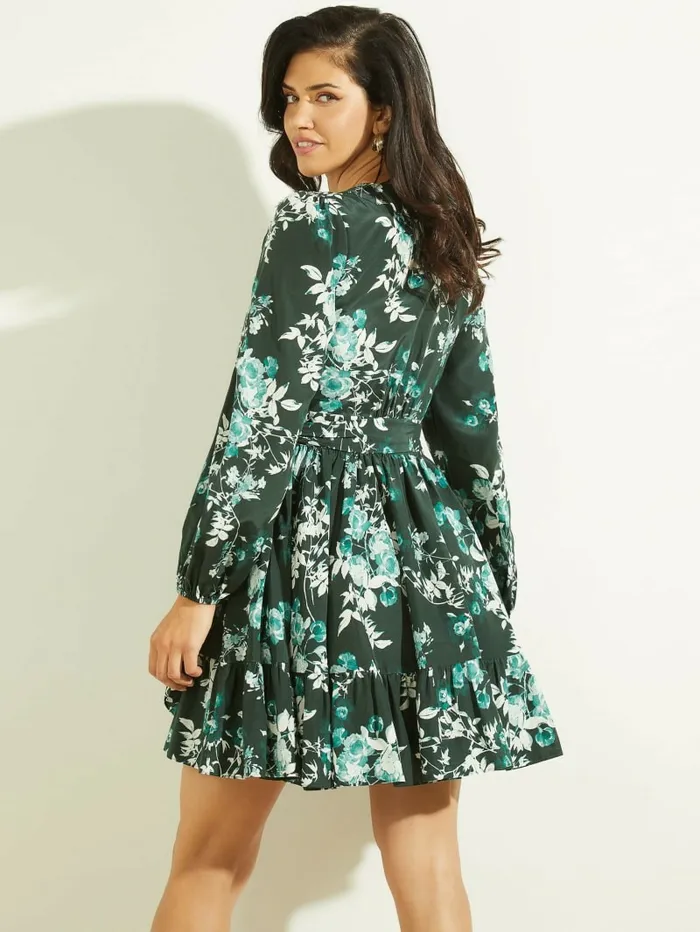 Dresses and Jumpsuits Petal Pose Wrap Dress Petal Pose Chenille Green 8211 GUESS Women