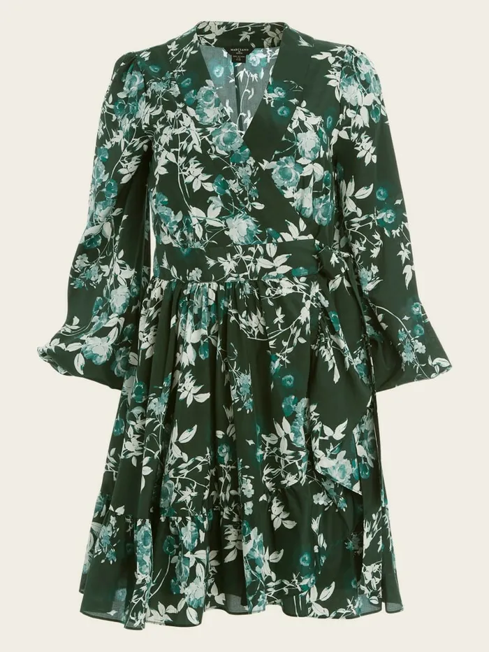 Dresses and Jumpsuits Petal Pose Wrap Dress Petal Pose Chenille Green 8211 GUESS Women