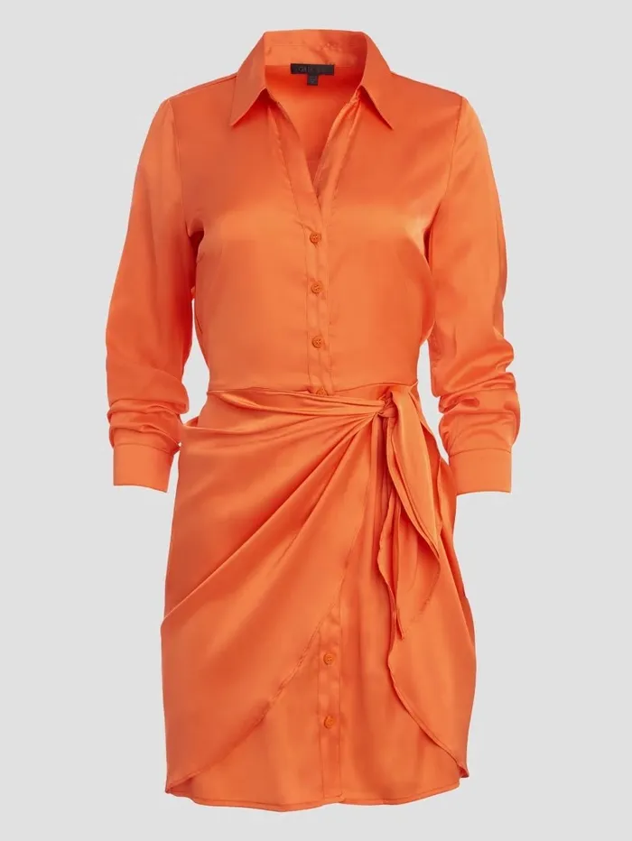 Dresses and Jumpsuits Women GUESS Eco Alya Dress Orange Slushie Dresses and Jumpsuits Women GUESS Eco Alya Dress Orange Slushie