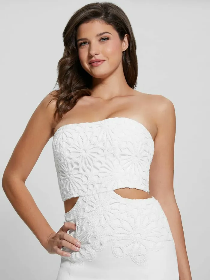 Dresses and Jumpsuits Women GUESS Eco Bonni Floral Eyelet Dress Pure White Multi Dresses and Jumpsuits Women GUESS Eco Bonni Floral Eyelet Dress Pure White Multi