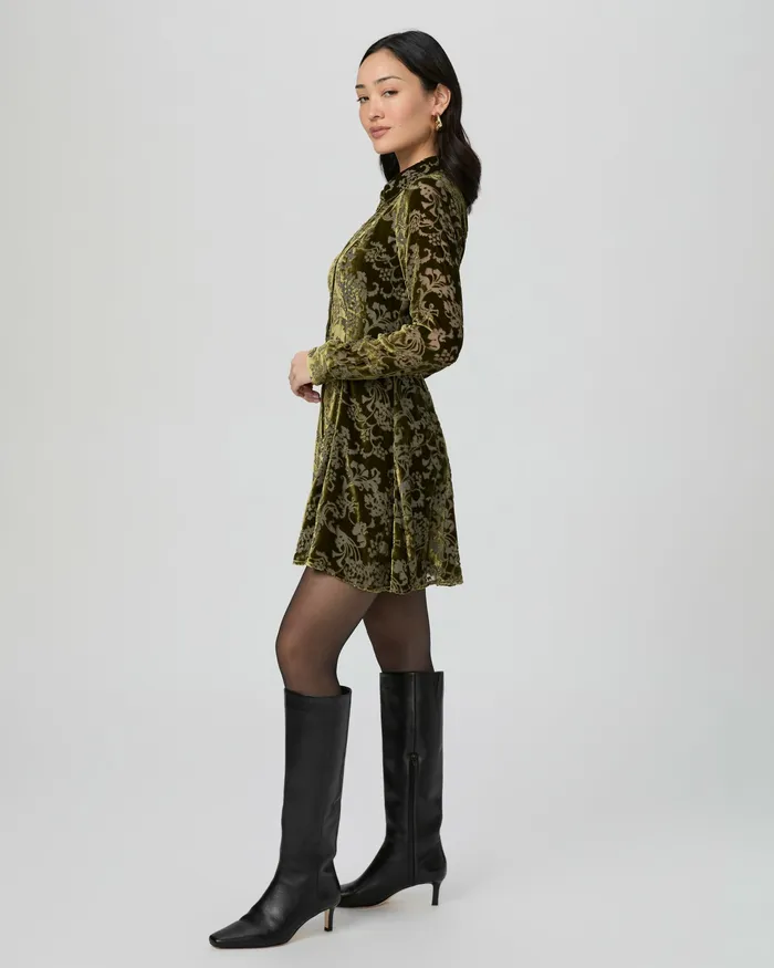 Dresses PAIGE Women Desano Shirt Dress 8211 Spanish Moss Velvet Dresses PAIGE Women Desano Shirt Dress 8211 Spanish Moss Velvet
