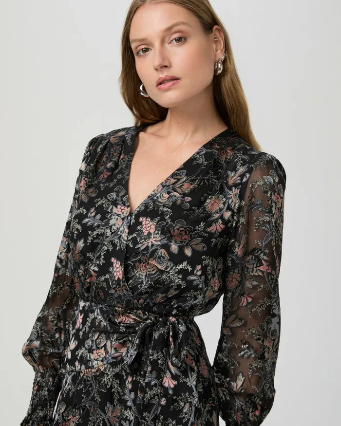 Dresses Women PAIGE Audriana Dress 8211 Black Multi Satin Dresses Women PAIGE Audriana Dress 8211 Black Multi Satin