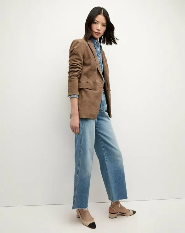 Duane Suede Dickey Jacket Bark Women Veronica Beard Jackets and Outerwear