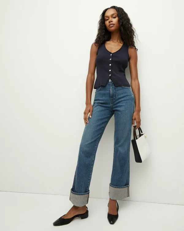 Dylan Cuffed StraightLeg Jean Thriller Women Veronica Beard Jeans