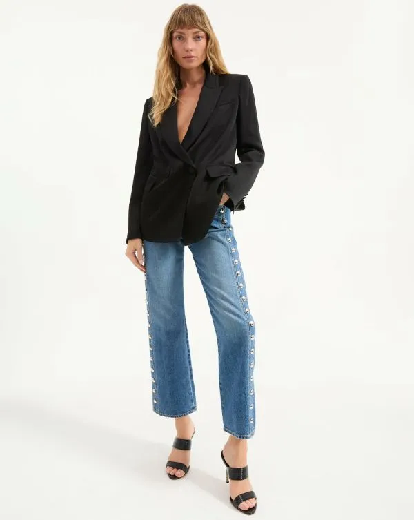 Dylan Studded StraightLeg Jean Stoned Serendipity Women Veronica Beard Jeans