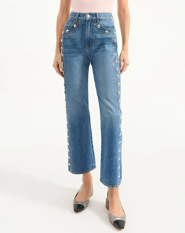 Dylan Studded StraightLeg Jean Stoned Serendipity Women Veronica Beard Jeans Dylan Studded StraightLeg Jean Stoned Serendipity Women Veronica Beard Jeans