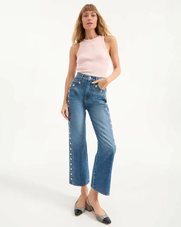 Dylan Studded StraightLeg Jean Stoned Serendipity Women Veronica Beard Jeans Dylan Studded StraightLeg Jean Stoned Serendipity Women Veronica Beard Jeans