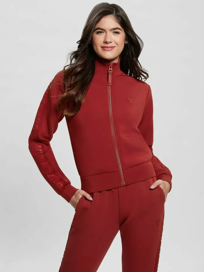 Eco Allie Scuba Sweatshirt Red Noir Activewear GUESS Women Eco Allie Scuba Sweatshirt Red Noir Activewear GUESS Women
