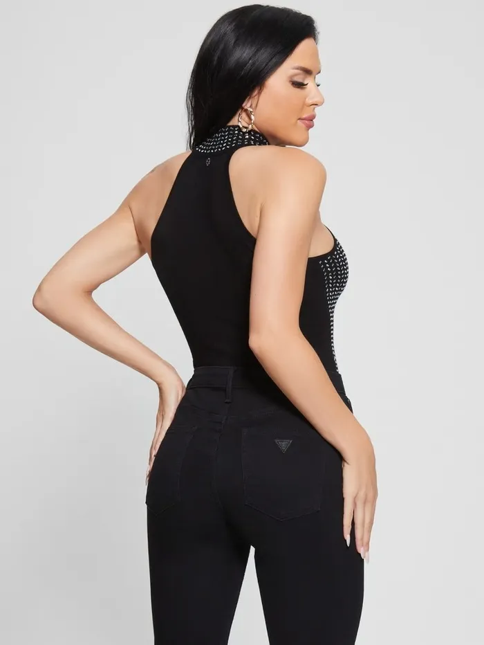 Eco Celeste Mirror Sweater Top Black Tops GUESS Women Eco Celeste Mirror Sweater Top Black Tops GUESS Women