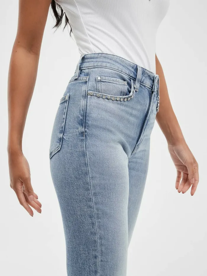 Eco Girly Crystal Straight Jeans Feel Pretty Women Jeans and Denim GUESS Eco Girly Crystal Straight Jeans Feel Pretty Women Jeans and Denim GUESS