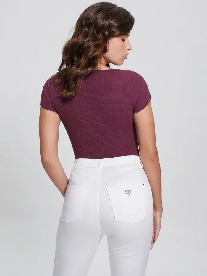 Eco Karlee Henley Tee Black Cherry Tops GUESS Women Eco Karlee Henley Tee Black Cherry Tops GUESS Women