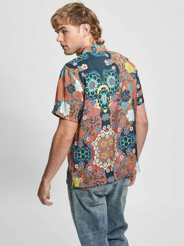 Eco Sandwash Blooms Shirt Pacific Blooms Shirts GUESS Men Eco Sandwash Blooms Shirt Pacific Blooms Shirts GUESS Men