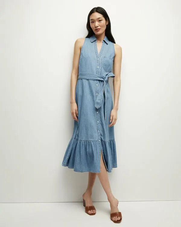 Edwina Denim Shirtdress Iceberg Women Veronica Beard Dresses Edwina Denim Shirtdress Iceberg Women Veronica Beard Dresses