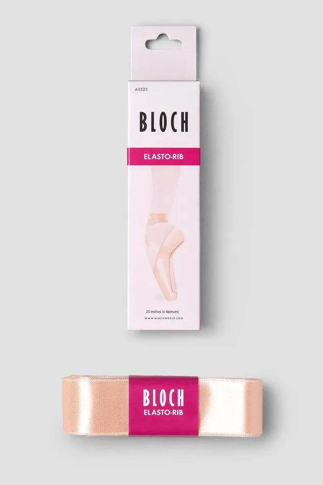 Elastorib Pointe Shoe Ribbon European Pink Satin Accessories Ribbons and Elastics Bloch