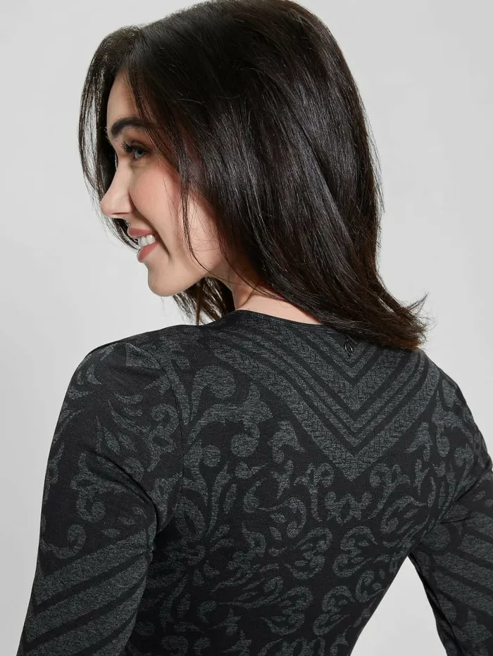 Elisa Jacquard Seamless Dress Jet Black Multi Women Dresses and Jumpsuits GUESS Elisa Jacquard Seamless Dress Jet Black Multi Women Dresses and Jumpsuits GUESS