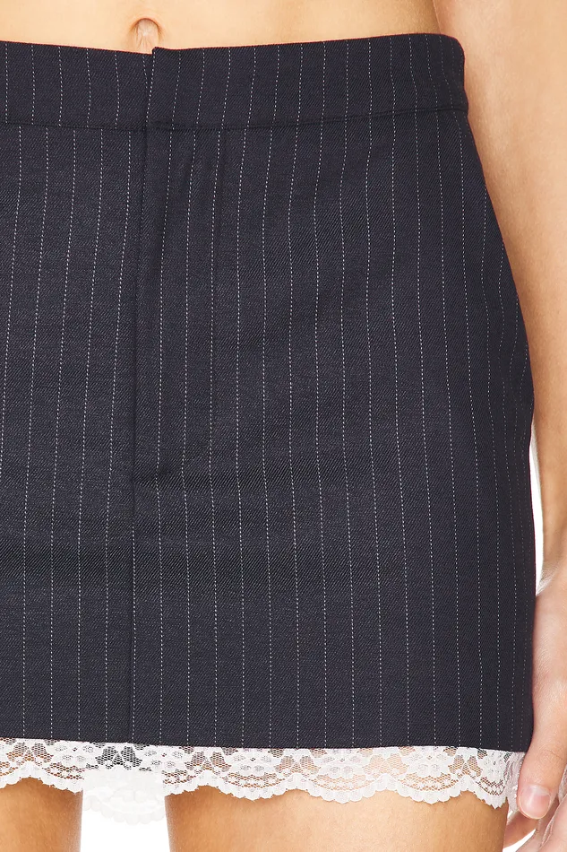 Elodie Mini Skirt Grey Pinstripe Women Lovers and Friends Skirts Elodie Mini Skirt Grey Pinstripe Women Lovers and Friends Skirts
