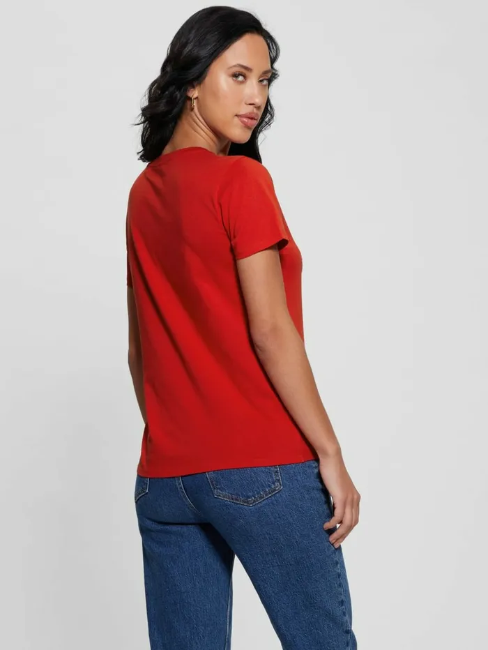 Embellished Logo Tee Delicious Red Tops GUESS Women Embellished Logo Tee Delicious Red Tops GUESS Women