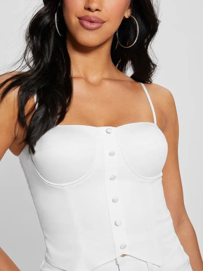 Emery Corset Top Pure White Tops GUESS Women