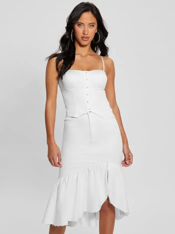 Emery Corset Top Pure White Tops GUESS Women Emery Corset Top Pure White Tops GUESS Women