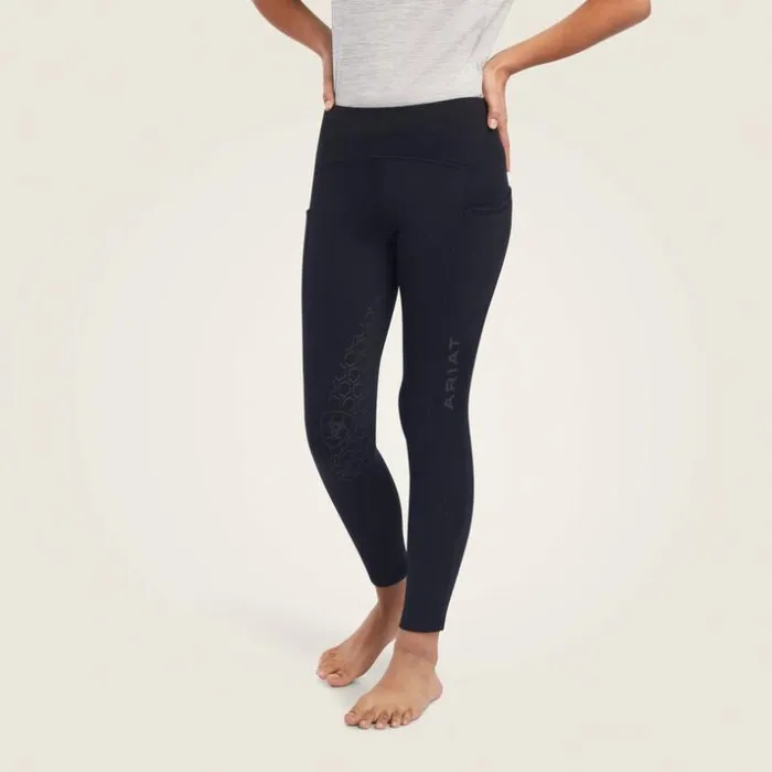 English Riding Kids Ariat Venture Thermal Half Grip Tight Black
