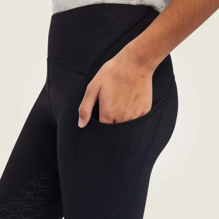English Riding Kids Ariat Venture Thermal Half Grip Tight Black