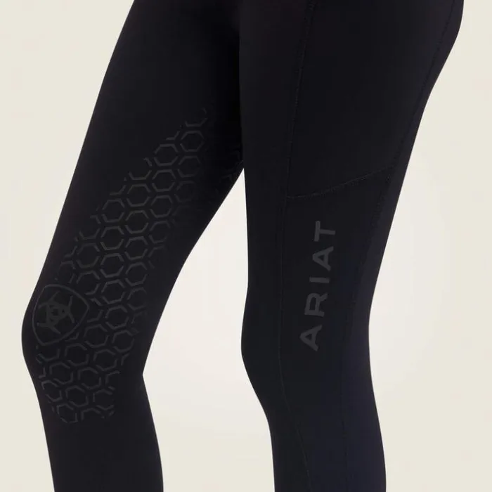 English Riding Kids Ariat Venture Thermal Half Grip Tight Black