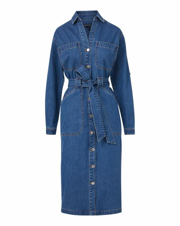 Evelyn Chambray Dress Cornflower Women Veronica Beard Dresses Evelyn Chambray Dress Cornflower Women Veronica Beard Dresses