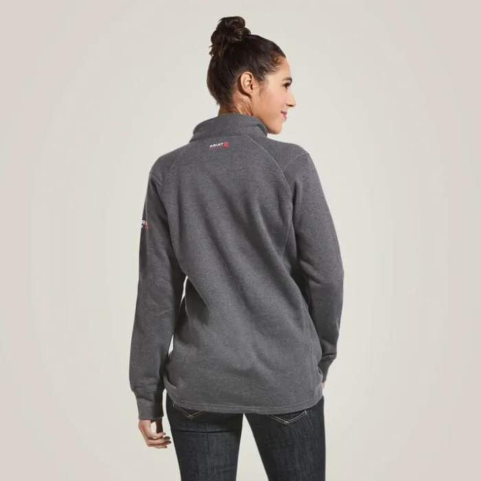 Flame Resistant Women Ariat FR Rev 14 Zip Top Charcoal Heather Flame Resistant Women Ariat FR Rev 14 Zip Top Charcoal Heather