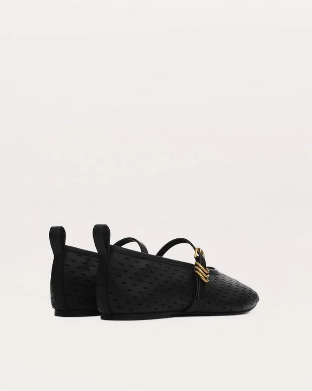 Flats Women rag and bone Spire Perforated Leather Mary Jane Shoes Black Perforated