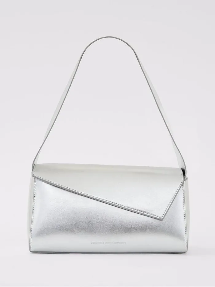 French Connection Bags and Purses Jeenaa X Metallic Envelope Bag High Shine Silver 8211 Woman