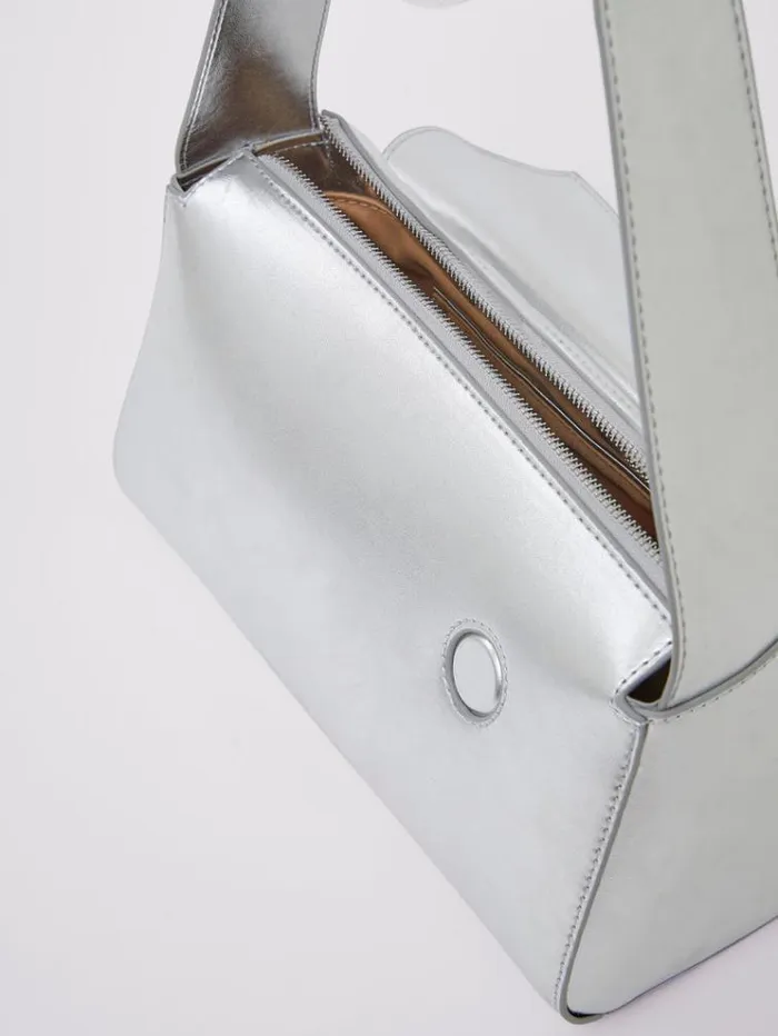 French Connection Bags and Purses Jeenaa X Metallic Envelope Bag High Shine Silver 8211 Woman