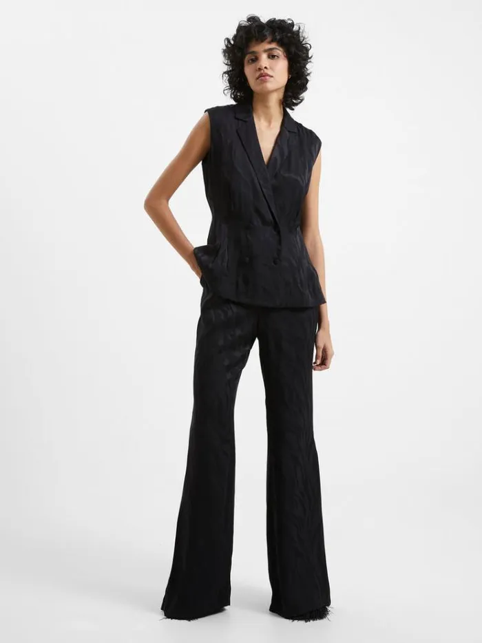 French Connection Coats and Jackets Aba Eco Satin Waistcoat Blackout 8211 Woman