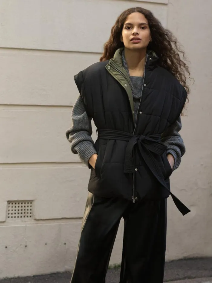 French Connection Coats and Jackets Auden Recycled Puffer Gilet Vest Blackout 8211 Woman French Connection Coats and Jackets Auden Recycled Puffer Gilet Vest Blackout 8211 Woman