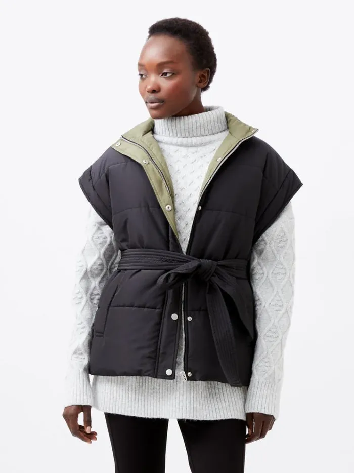 French Connection Coats and Jackets Auden Recycled Puffer Gilet Vest Blackout 8211 Woman