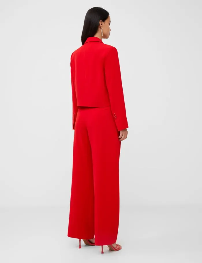 French Connection Coats and Jackets Harry Suiting Cropped Blazer Royal Scarlet 8211 Woman