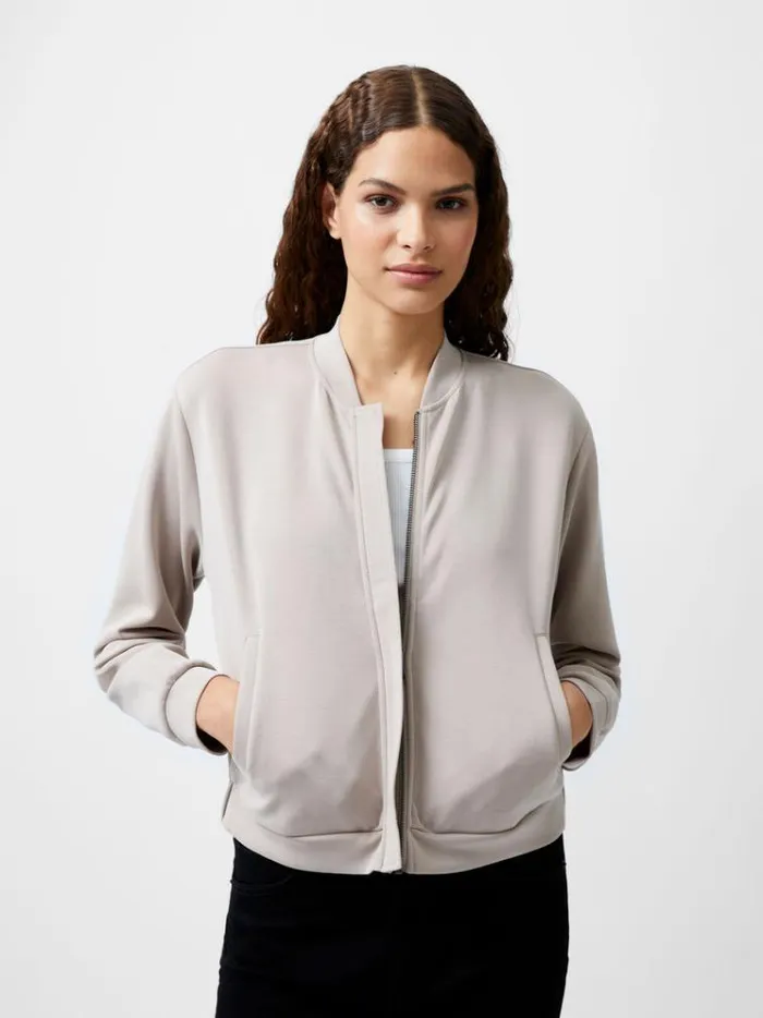 French Connection Coats and Jackets Wren Zip Through Bomber Jacket Washed Macchiato 8211 Woman French Connection Coats and Jackets Wren Zip Through Bomber Jacket Washed Macchiato 8211 Woman