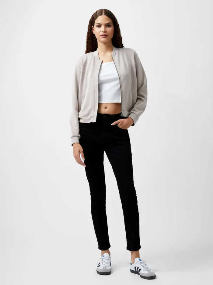 French Connection Coats and Jackets Wren Zip Through Bomber Jacket Washed Macchiato 8211 Woman