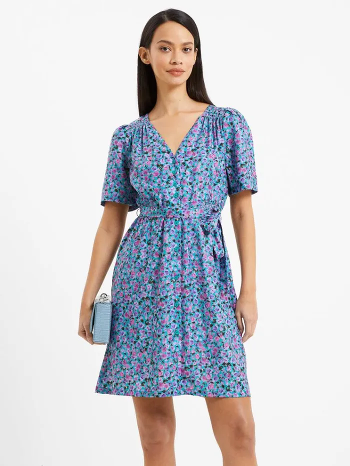 French Connection Dresses Alezzia Ely Jacquard Smock Dress Jaded Teal 8211 Woman